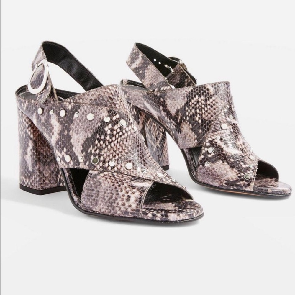 TOPSHOP NIXIE STUDDED MULES HEELS SANDALS
